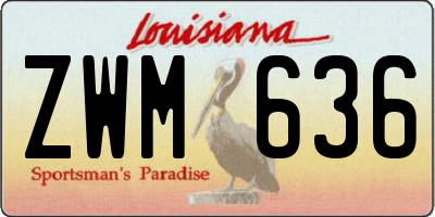 LA license plate ZWM636