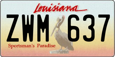 LA license plate ZWM637