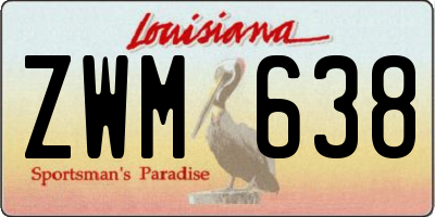 LA license plate ZWM638
