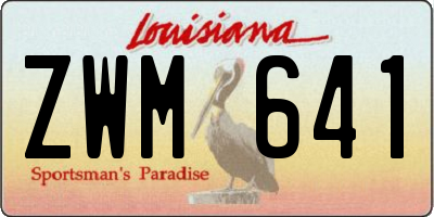 LA license plate ZWM641