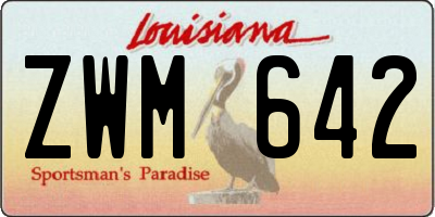 LA license plate ZWM642