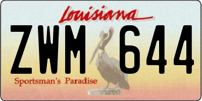 LA license plate ZWM644