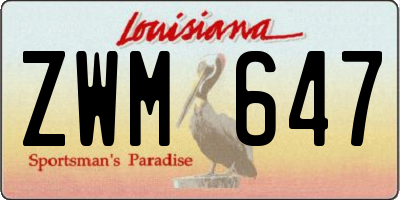 LA license plate ZWM647