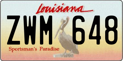 LA license plate ZWM648