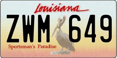 LA license plate ZWM649