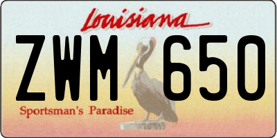 LA license plate ZWM650