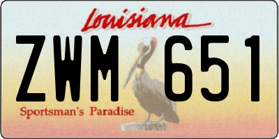 LA license plate ZWM651