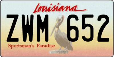 LA license plate ZWM652