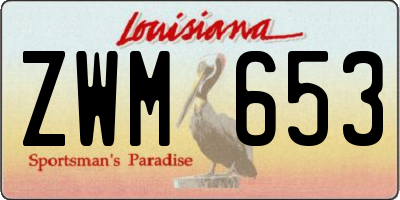 LA license plate ZWM653