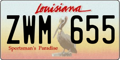 LA license plate ZWM655