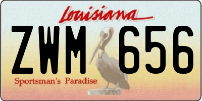 LA license plate ZWM656