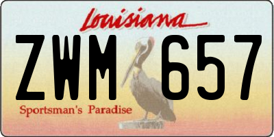LA license plate ZWM657