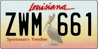 LA license plate ZWM661