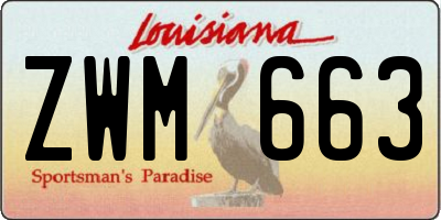 LA license plate ZWM663