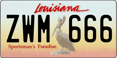 LA license plate ZWM666