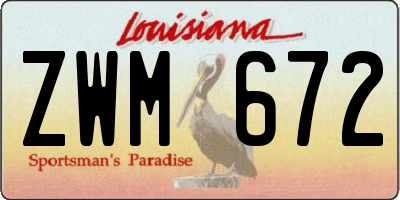 LA license plate ZWM672