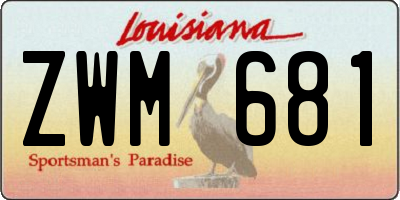 LA license plate ZWM681