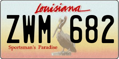LA license plate ZWM682