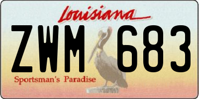 LA license plate ZWM683