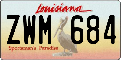 LA license plate ZWM684