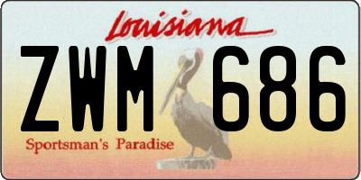 LA license plate ZWM686
