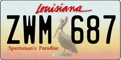 LA license plate ZWM687