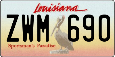 LA license plate ZWM690