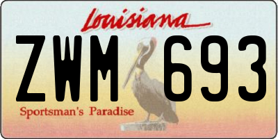 LA license plate ZWM693