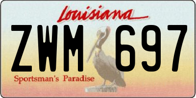 LA license plate ZWM697