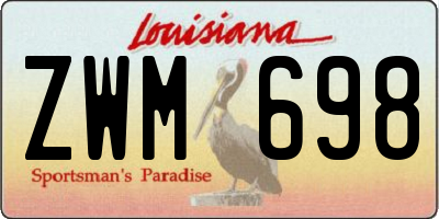 LA license plate ZWM698