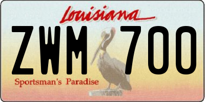 LA license plate ZWM700