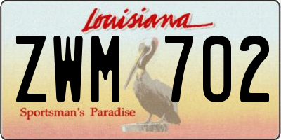 LA license plate ZWM702