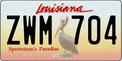 LA license plate ZWM704
