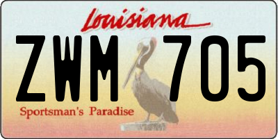 LA license plate ZWM705
