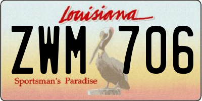 LA license plate ZWM706