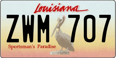 LA license plate ZWM707