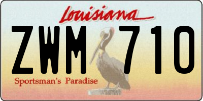 LA license plate ZWM710