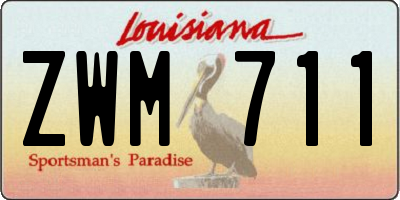 LA license plate ZWM711