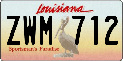 LA license plate ZWM712