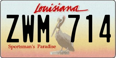 LA license plate ZWM714