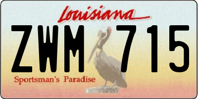 LA license plate ZWM715