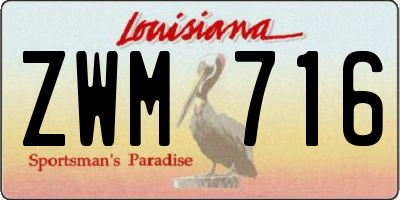 LA license plate ZWM716