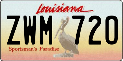 LA license plate ZWM720