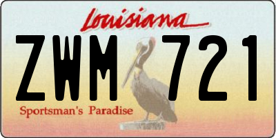 LA license plate ZWM721