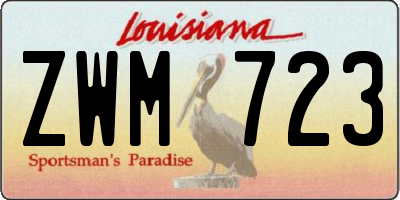 LA license plate ZWM723