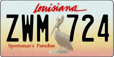 LA license plate ZWM724