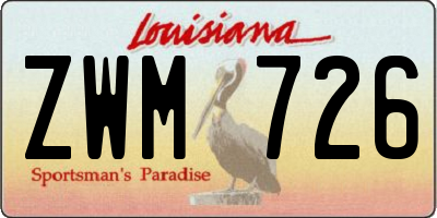 LA license plate ZWM726