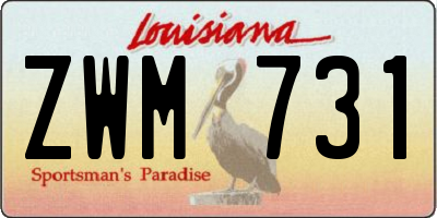 LA license plate ZWM731