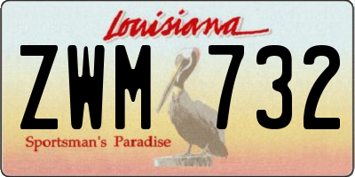 LA license plate ZWM732