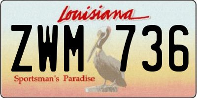 LA license plate ZWM736